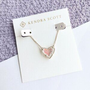 Kendra Scott Ari Heart Gold Necklace Dichroic Glass